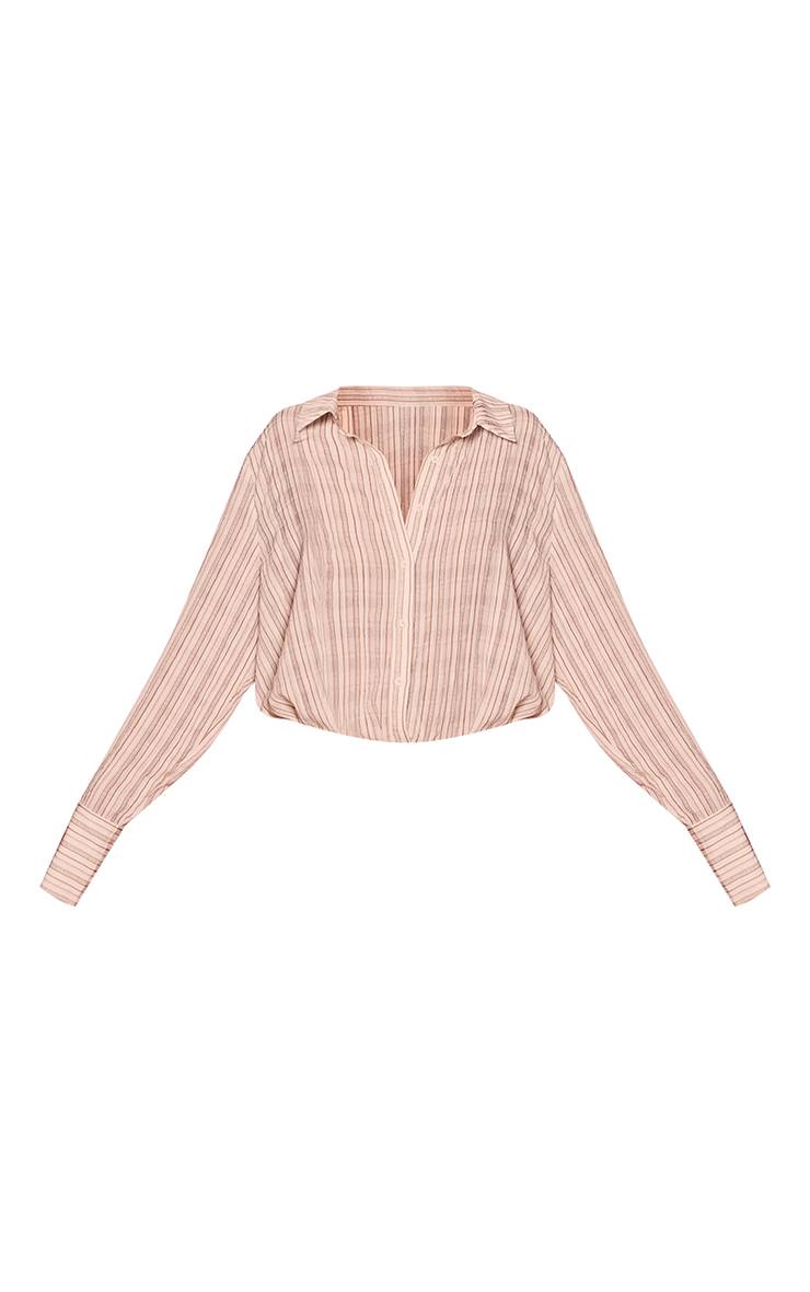 Crème Chemise Oversize À Rayures