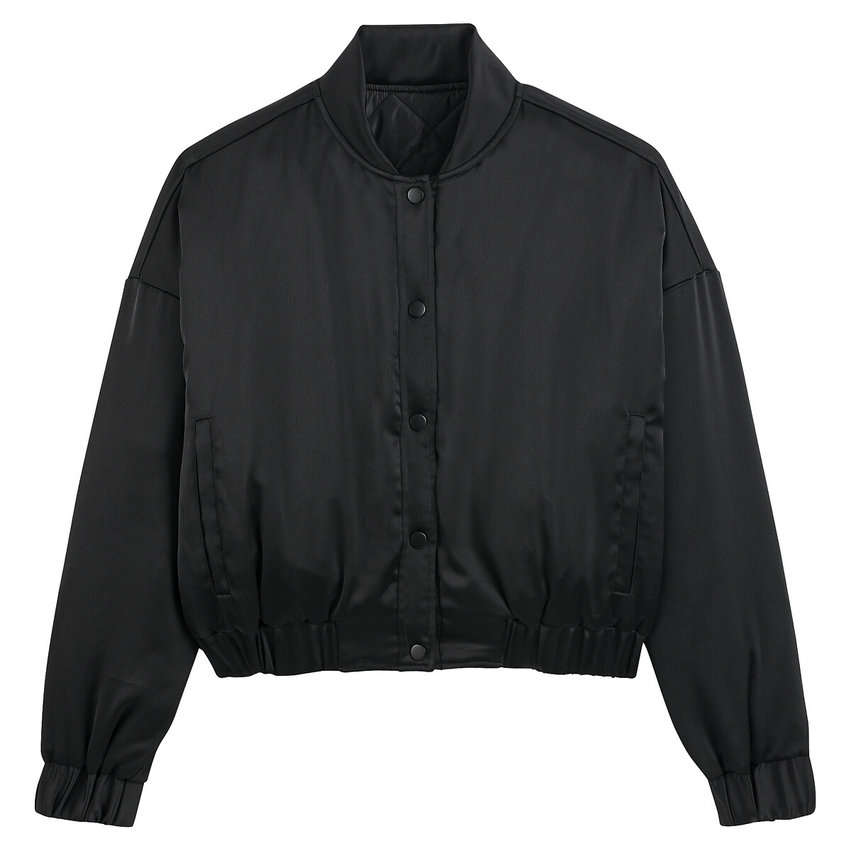 LA REDOUTE COLLECTIONS<br>Jaqueta bomber curta acolchoada em cetim