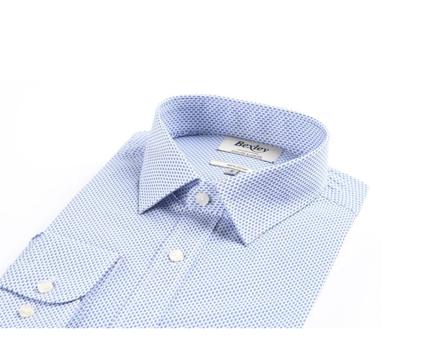 Chemise coton blanche imprimée poissons bleus - SIMION