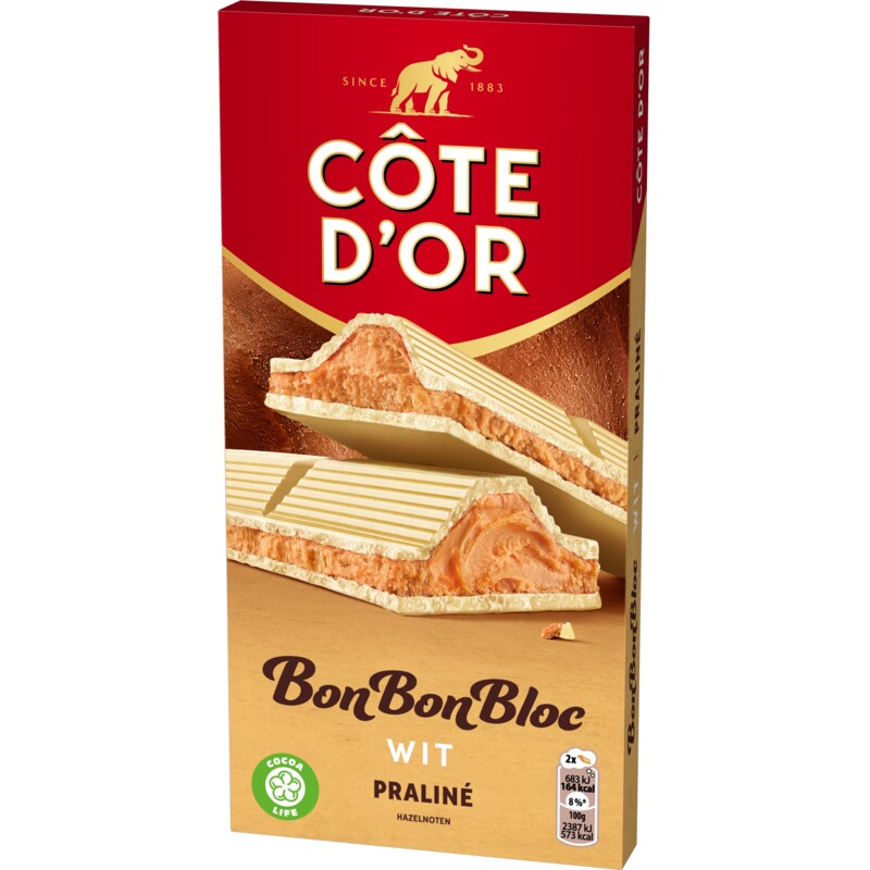 Côte d'Or BonBonBloc chocoladereep praliné wit