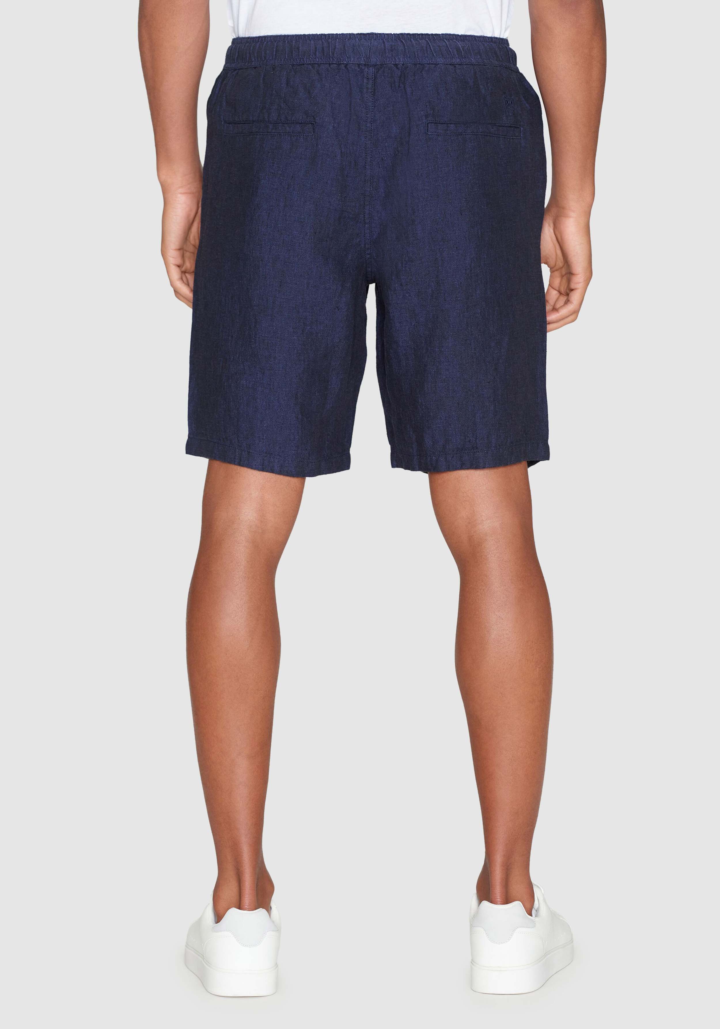 Knowledge Cotton Apparel Leinenshorts Fig Loose Yarndyed - Total Eclipse