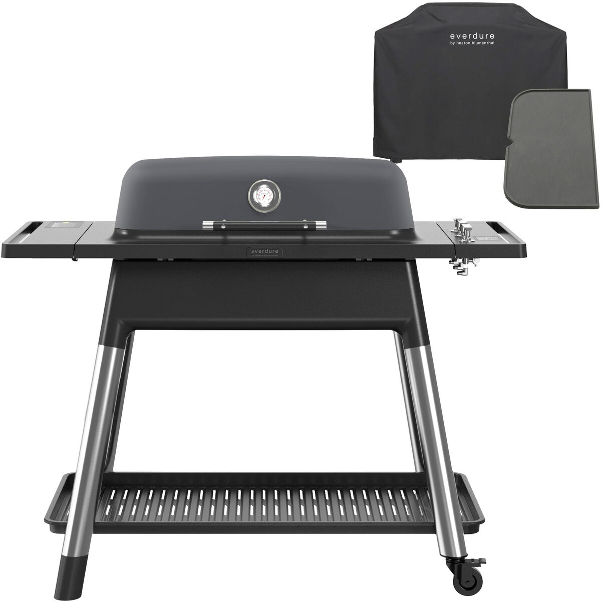 Furnace gasgrill + grillovertrekk & grillplade, matt grafitgrå