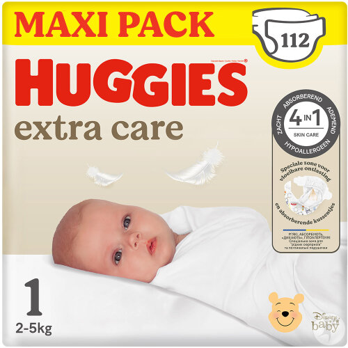 Huggies Extra Care Langes Bébé Newborn Taille 1 112 Pièces