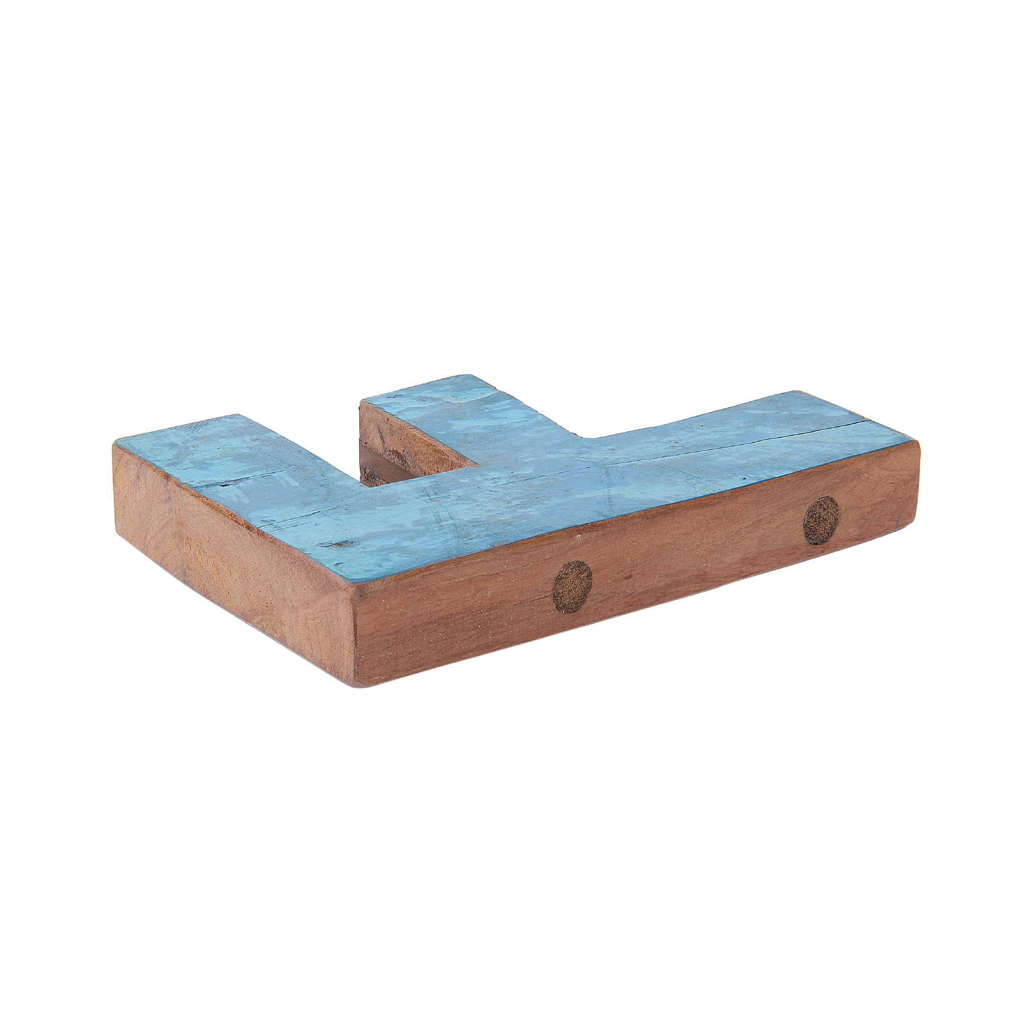 Holzbuchstabe 'F', mehrfarbig, T 2,5 cm, B 13 cm, H 19 cm von fischer's lagerhaus