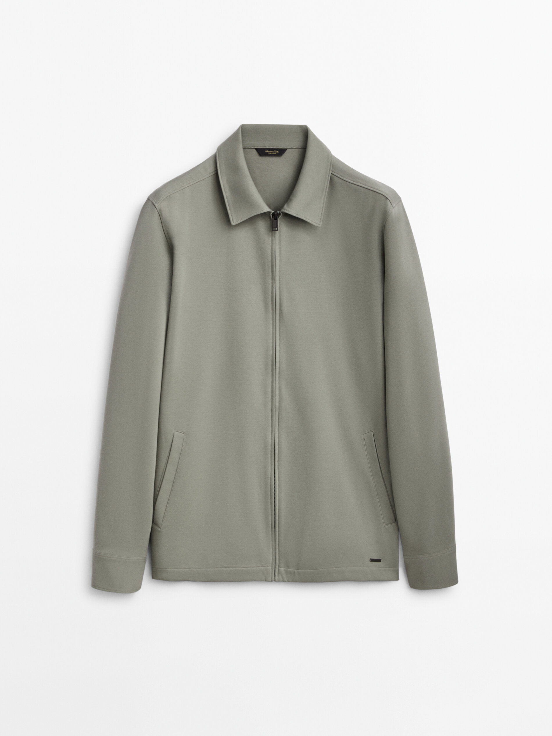 Chaqueta mezcla algodón cremallera - VERDE AGUA