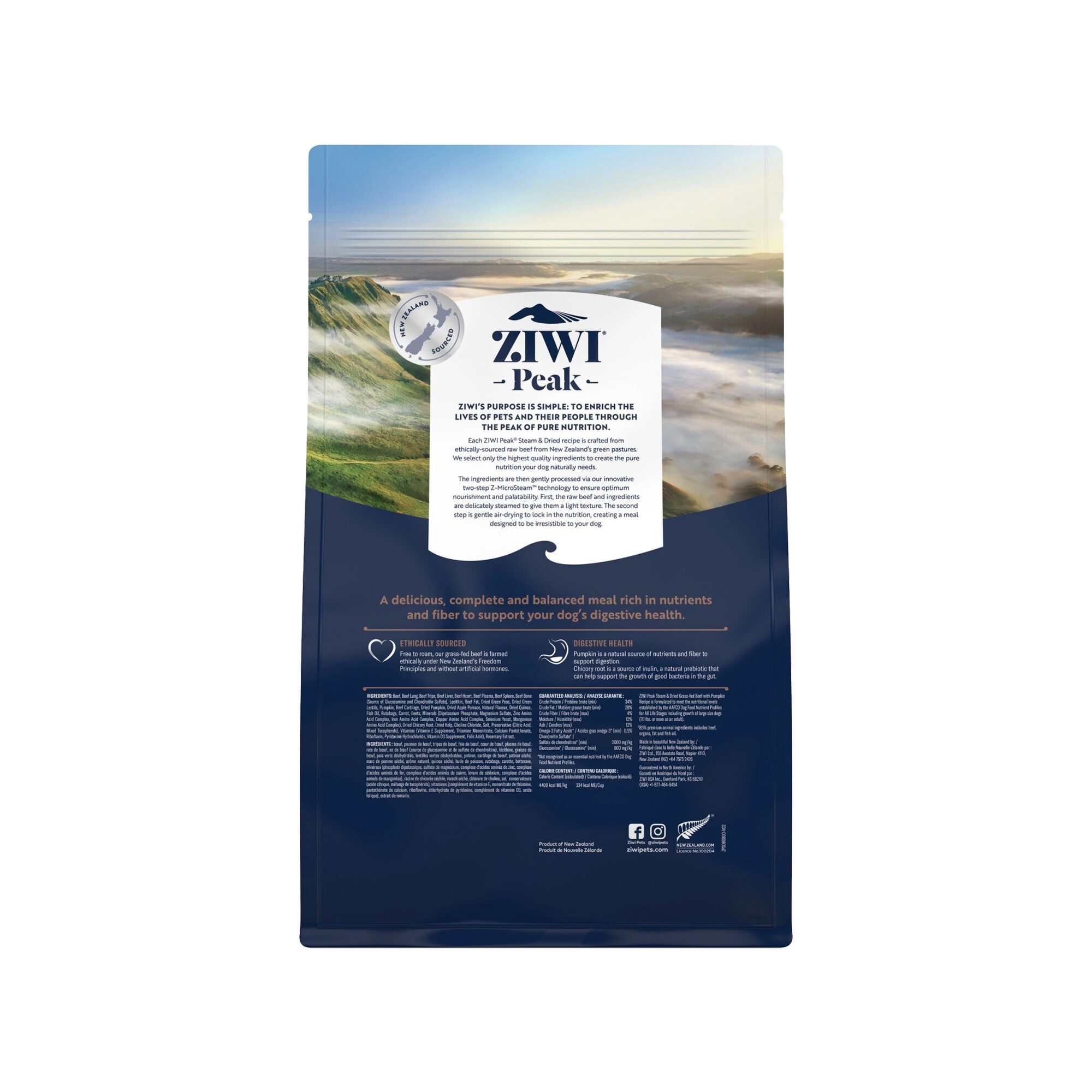 Ziwi Peak Steam & Dried hondenvoeding - Rund