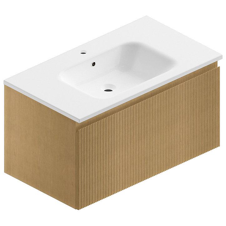 Meuble sous vasque chêne clair 90 cm Pura