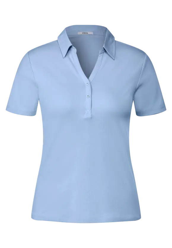Poloshirt in Unifarbe - soda blue