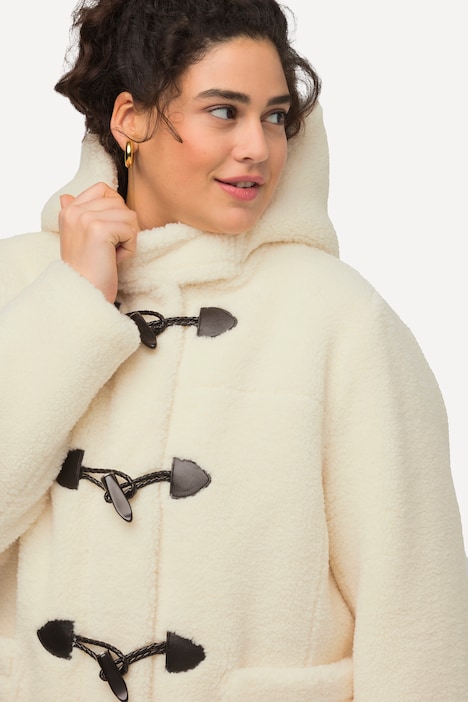 Teddy-Dufflecoat, Kapuze, Knebelknöpfe, kuschelweich