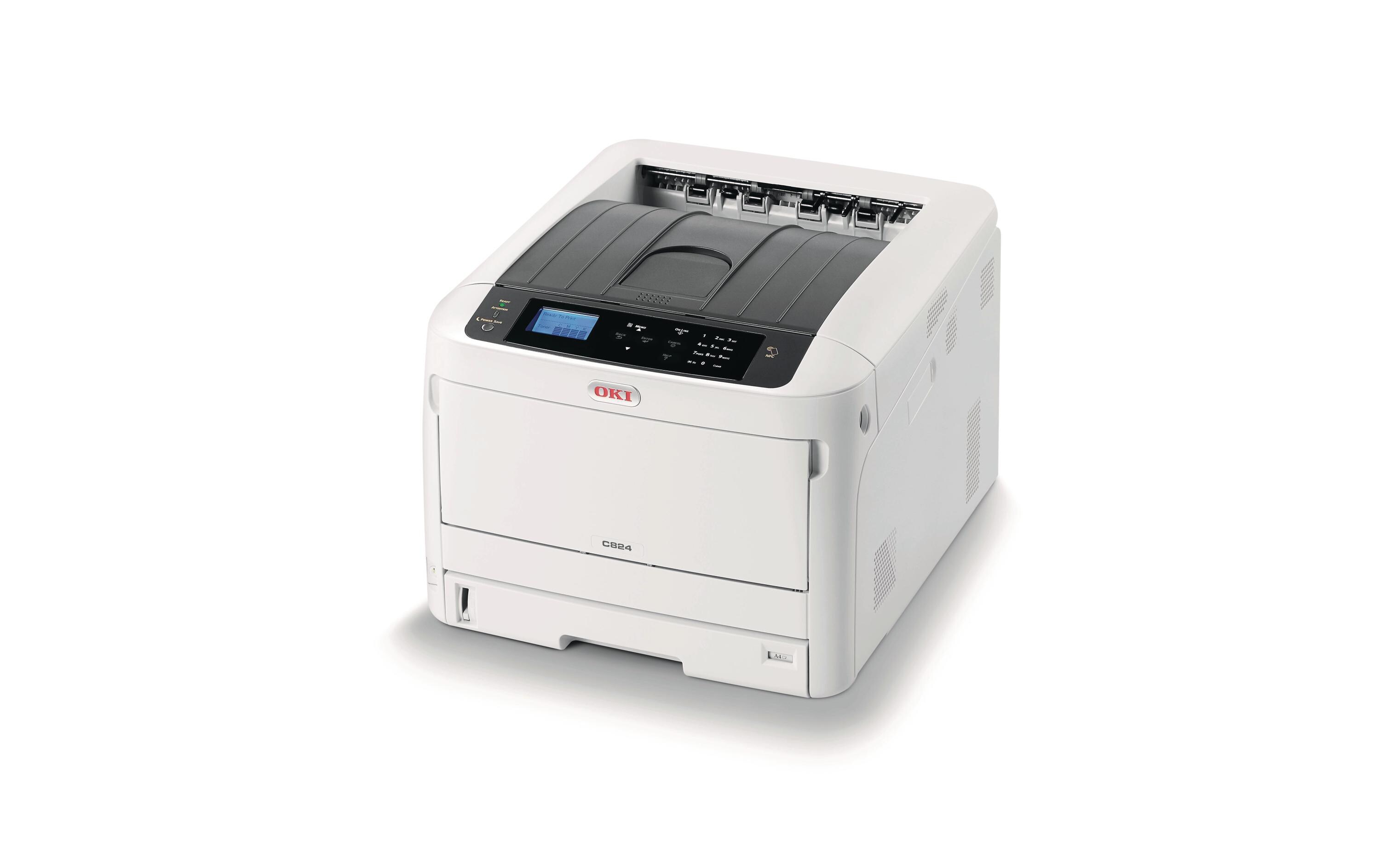 Drucker C824DN<br>Kompakter, netzwerkfähiger Farb-Laserdrucker für Formate bis A3