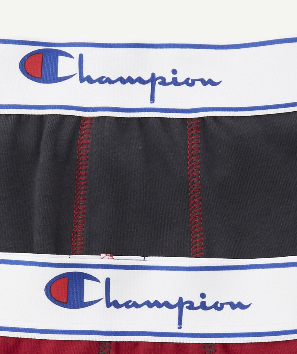 CHAMPIONLES 2 BOXERS GRIS ET ROUGES