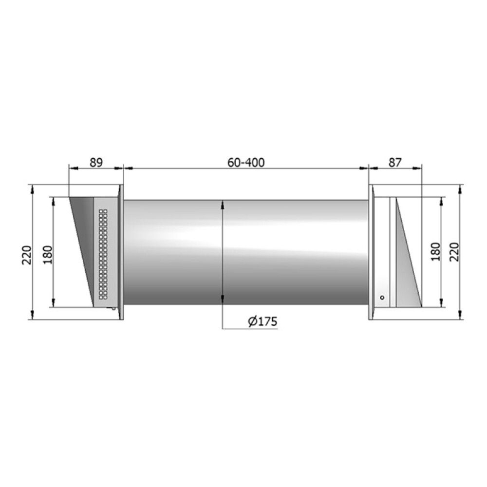 FRISKLUFTSVENTIL FLEXIT AERO LYDDEMPENDE 60-400MM