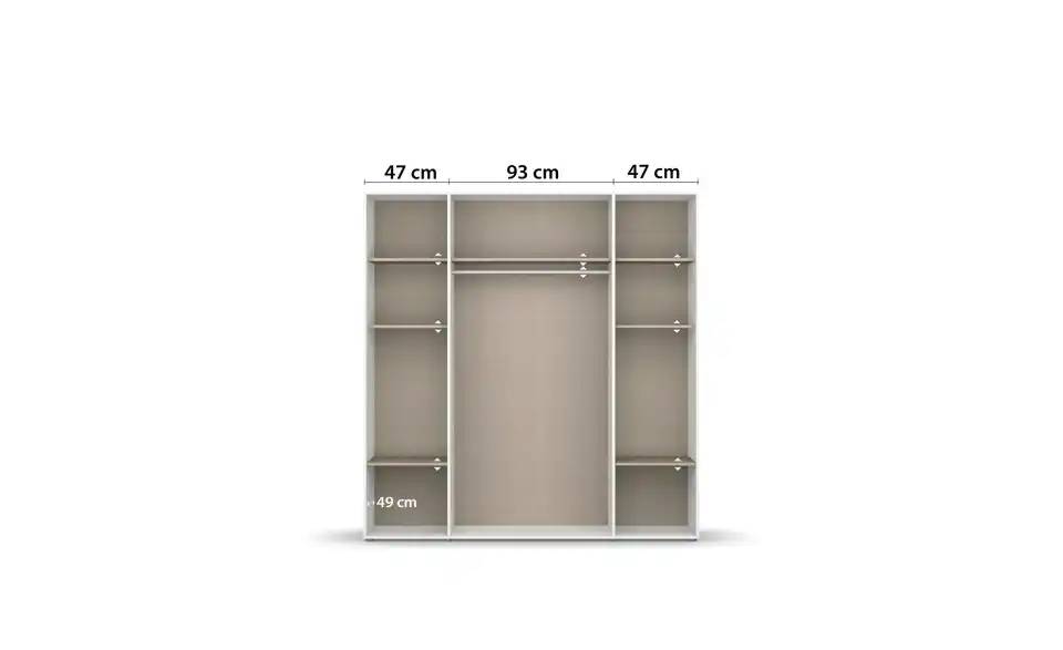 Drehtürenschrank Absetzung: Weiß 187 cm 4 Stück