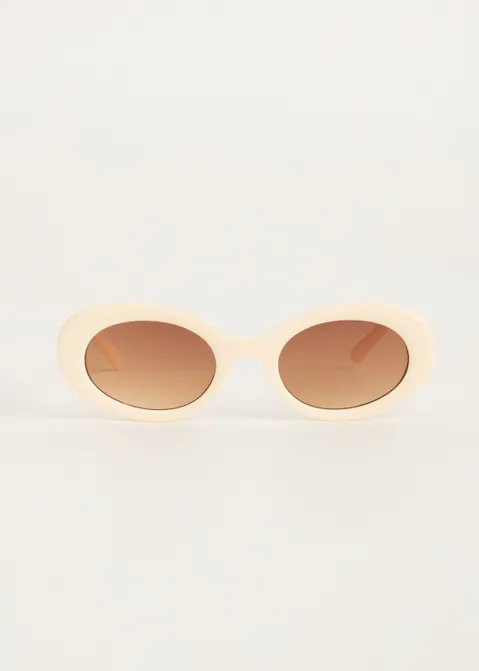 Zonnebril met ovale glazen off-white (WIT.IV)