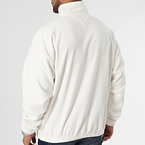 Sweat Col Zippé Fabric Mix 7803 Blanc