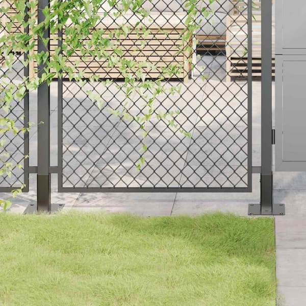 vidaXL Stolpebunner firkantet 4 stk 51x51 mm pulverlakkert stål