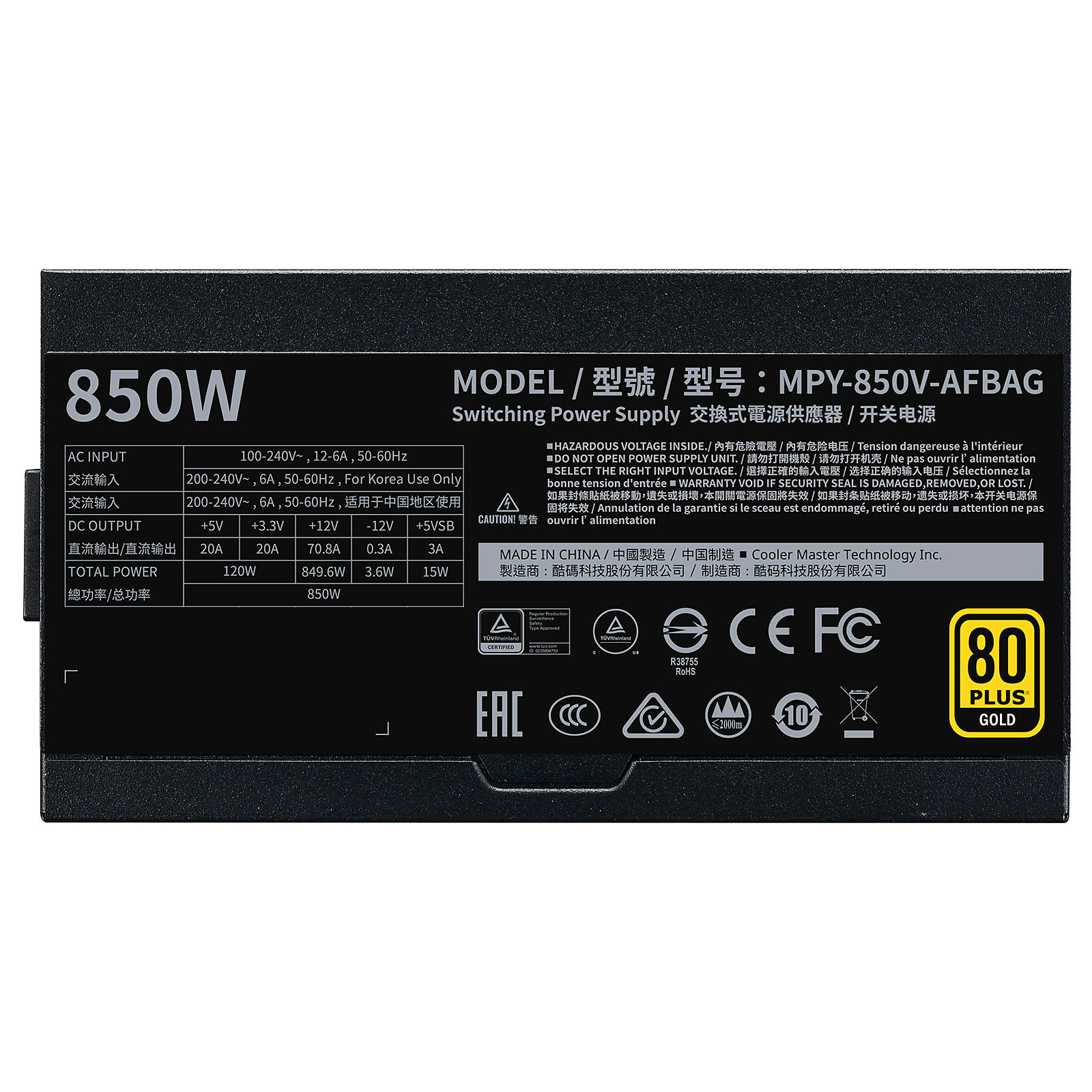 Cooler Master Ltd V850 V2 - 80+ Gold