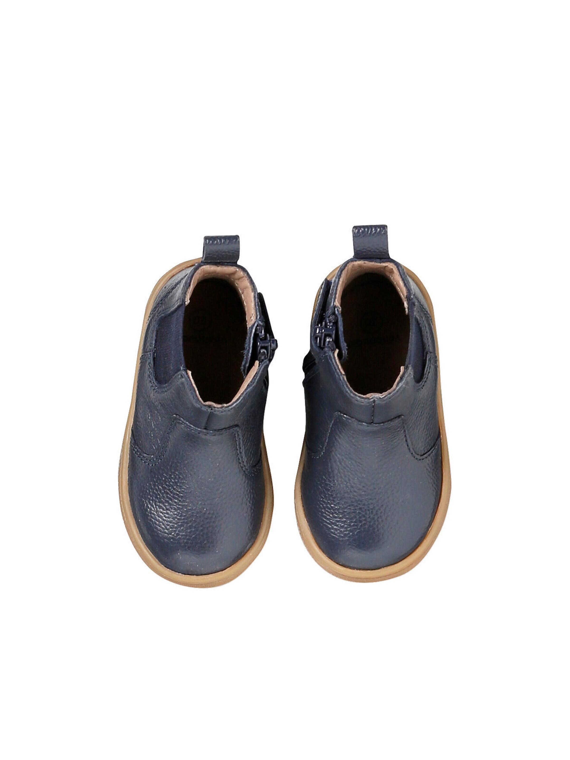 Vertbaudet Baby Leder-Boots mit Reißverschluss marine