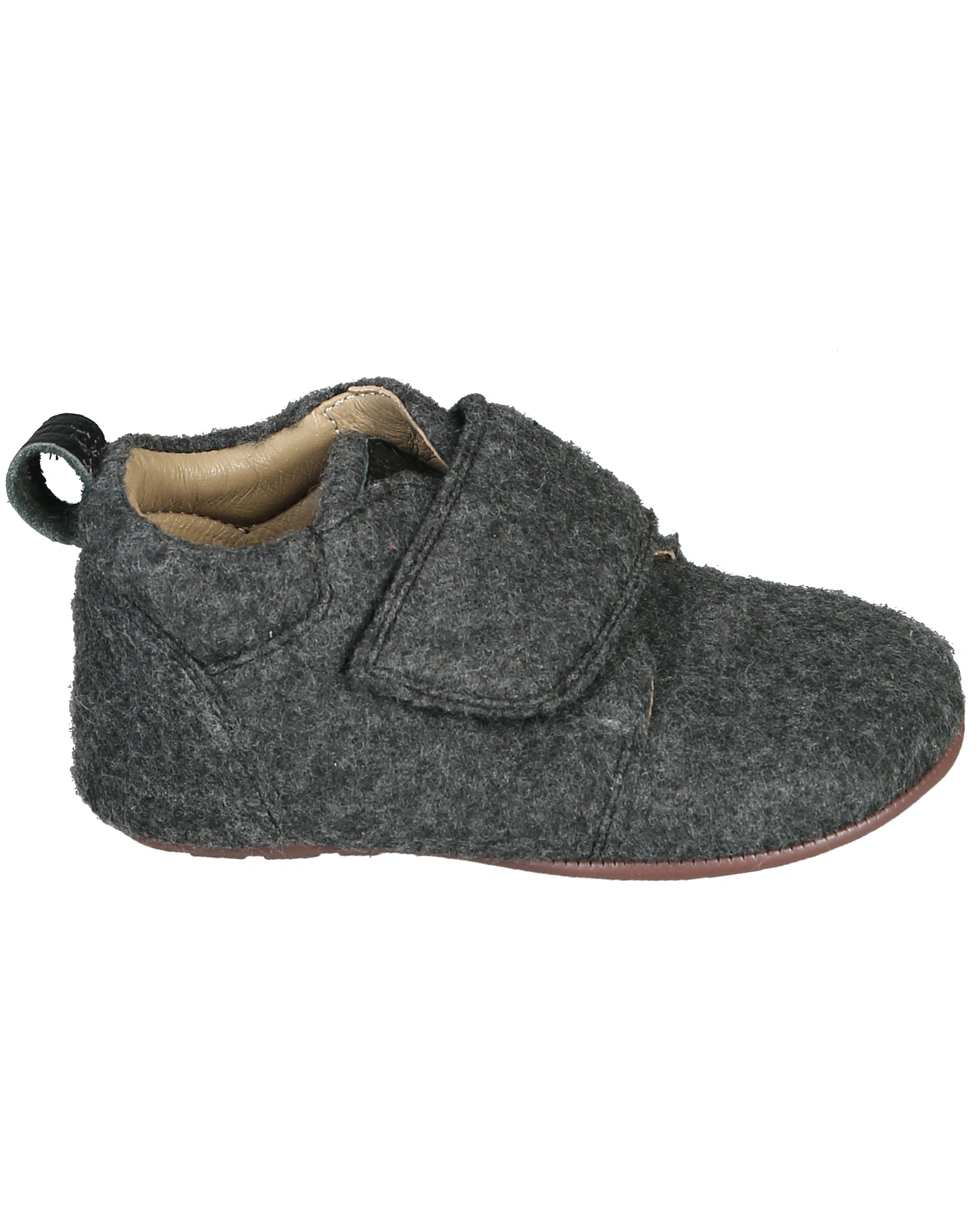 Klett-Krabbelschuhe TANNU WOOL in dark grey
