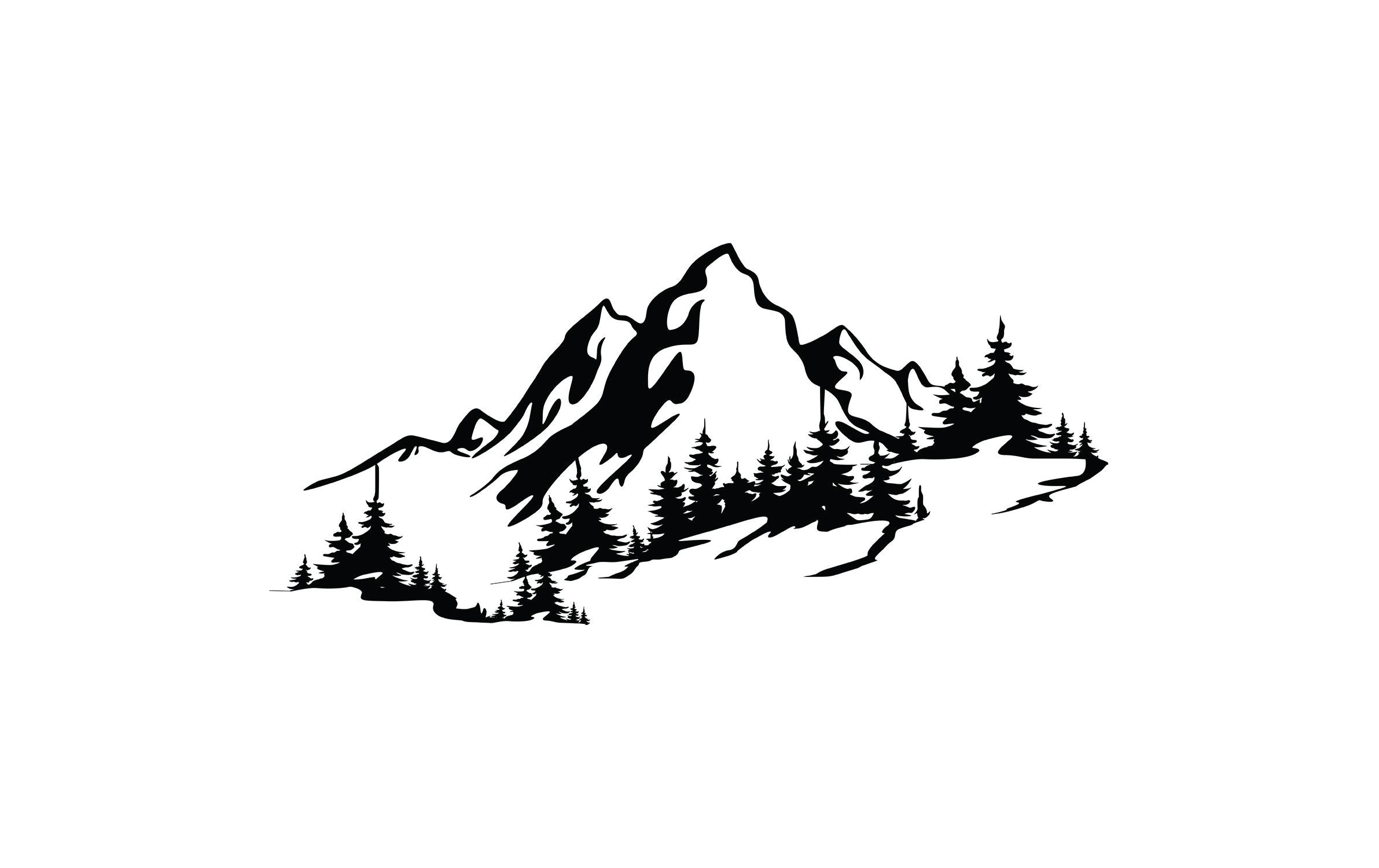 Wanddekoration Mountain 67 x 30 cm, MetallWandbild