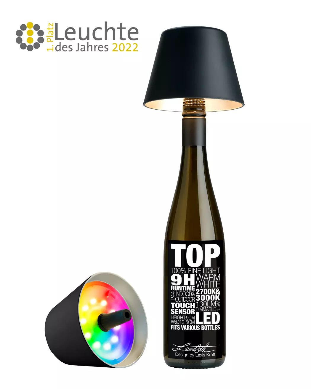 LED-Akku-Flaschenaufsatz Top 2.0