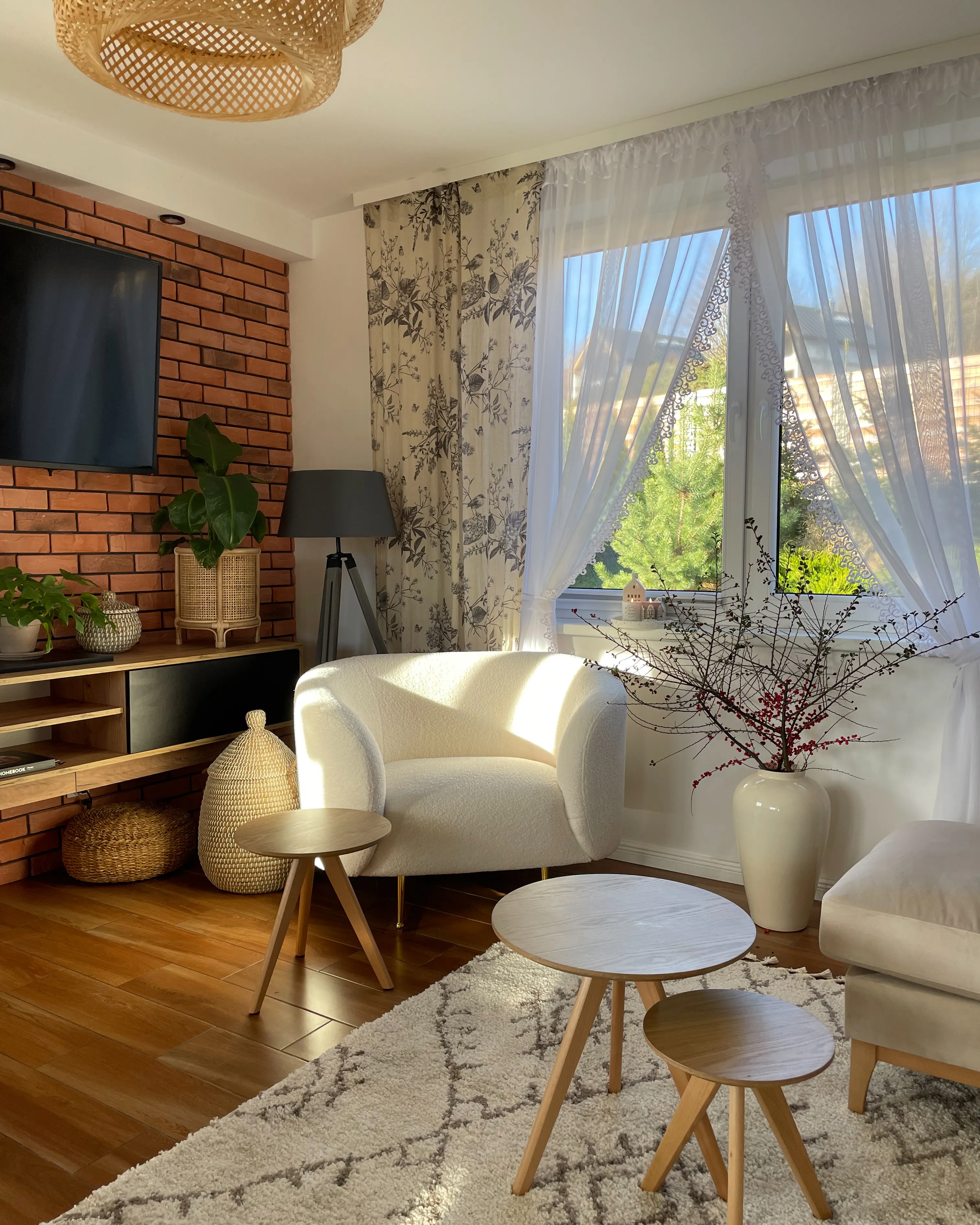 Fauteuil LOEN Bouclé Wit