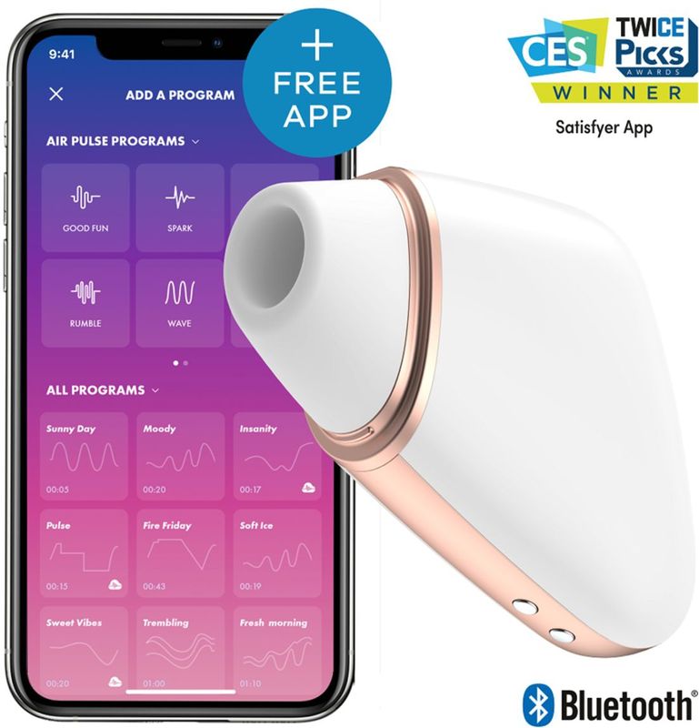 Satisfyer 'Love Triangle', 9 cm, met app