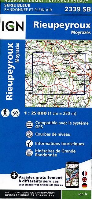 IGN - 2339 SB RIEUPEYROUX MOYRAZES 1 25 000