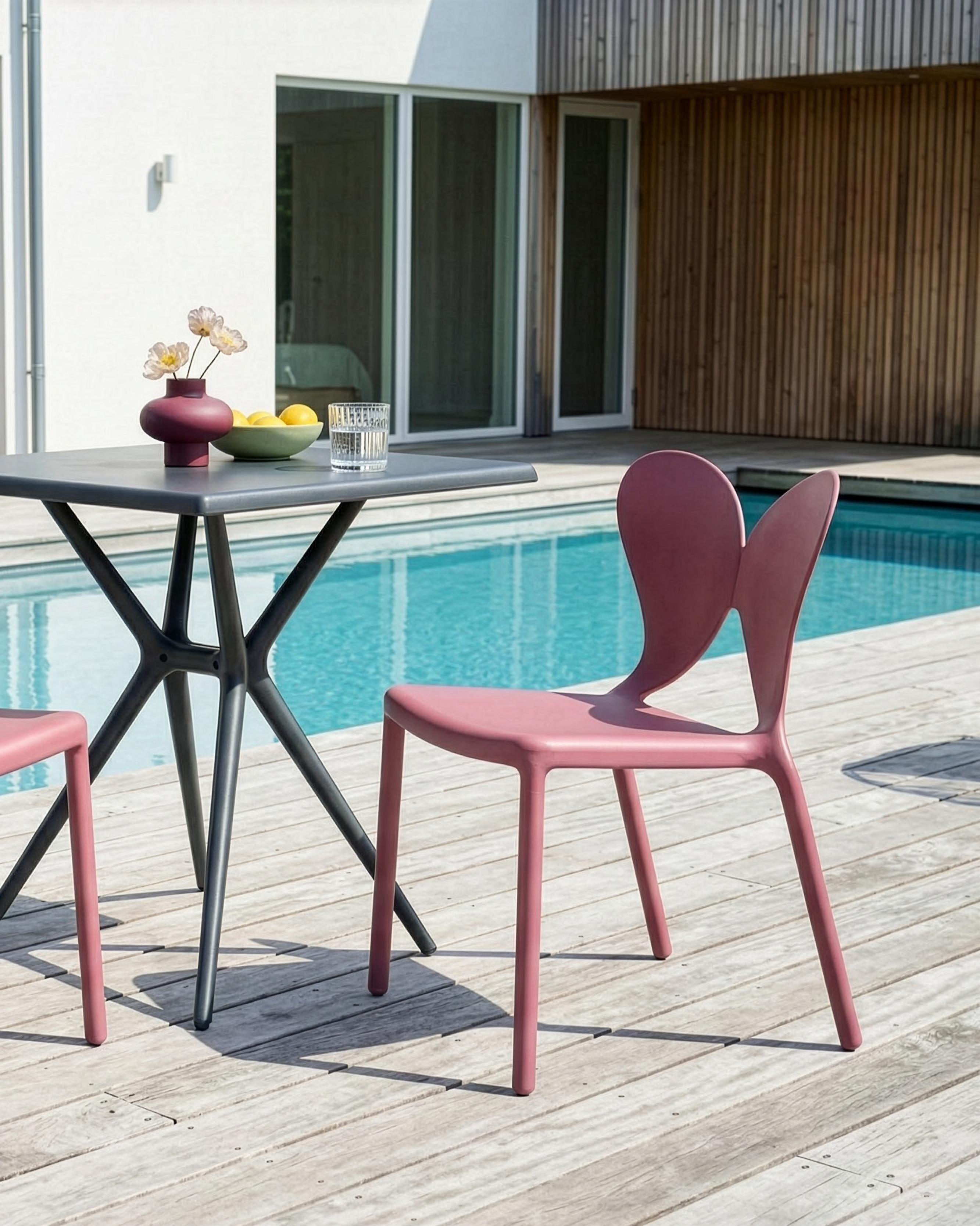 Set van 2 tuinstoelen LARISSA stapelbaar Roze