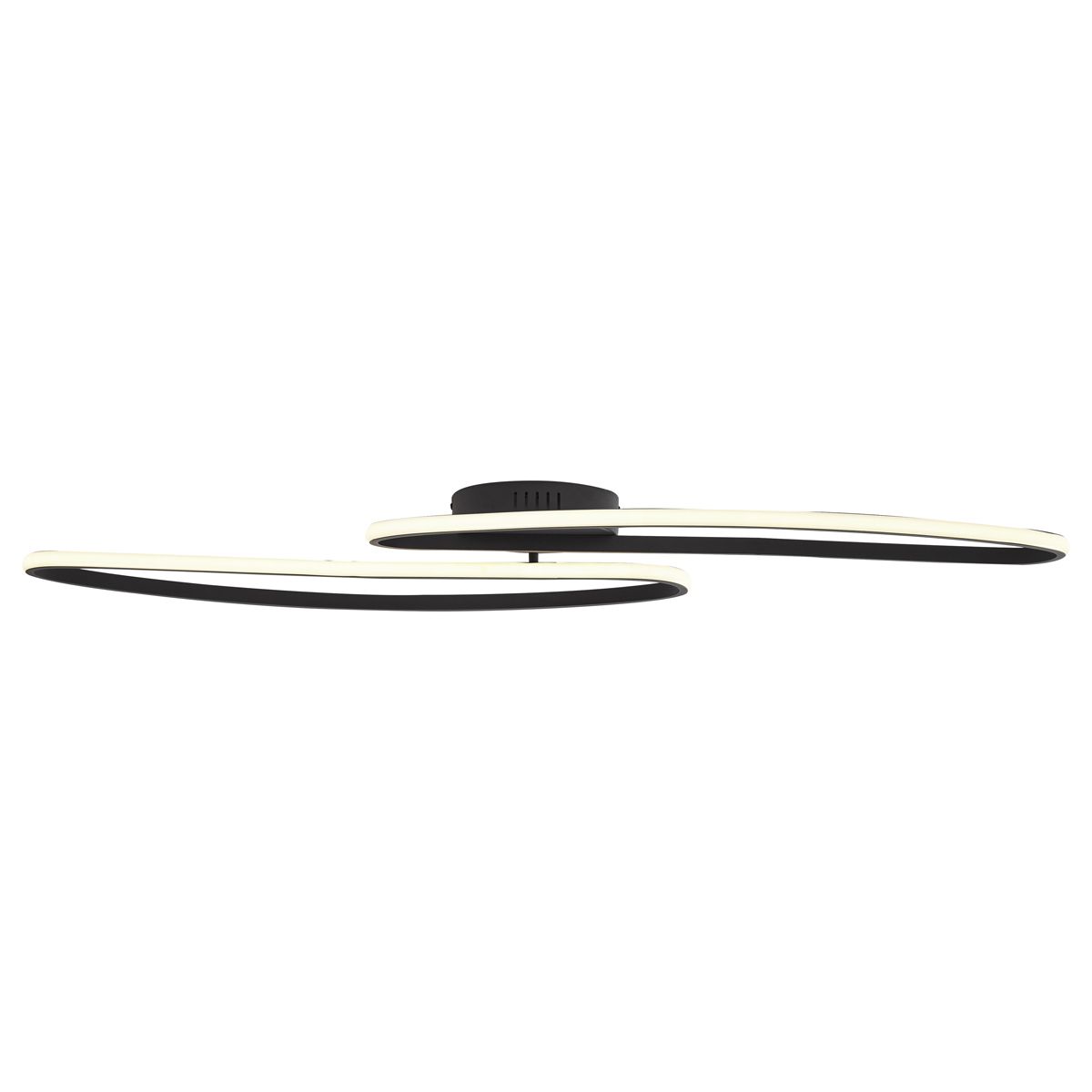 Design plafondlamp mat zwart 65 cm 3-staps dimbaar 2-lichts - Pepe