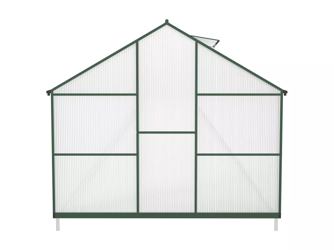 Serre de jardin en polycarbonate et aluminium - 7,48 m² - Vert - ASTELIA