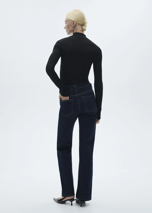 MANGO Turtleneck t-shirt Black