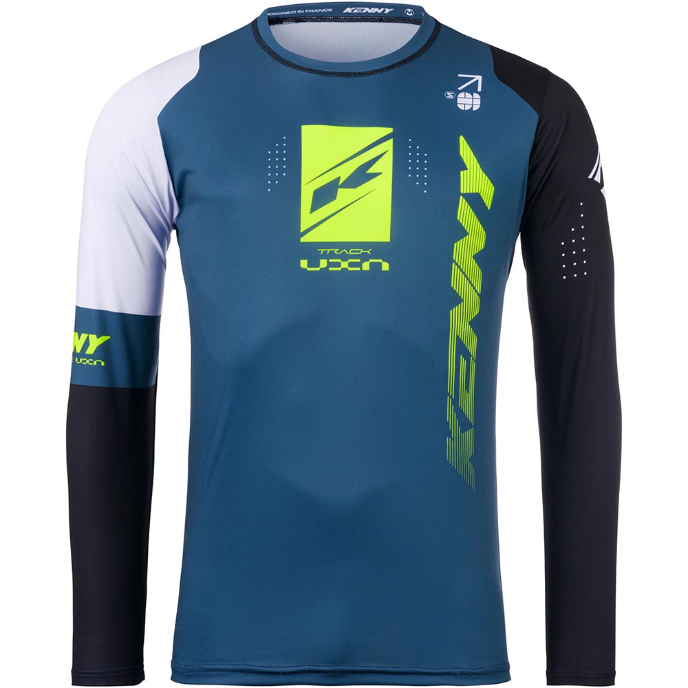 Kenny - Maillot Track Zoom Bleu pétrole / Jaune fluo / Noir / Blanc