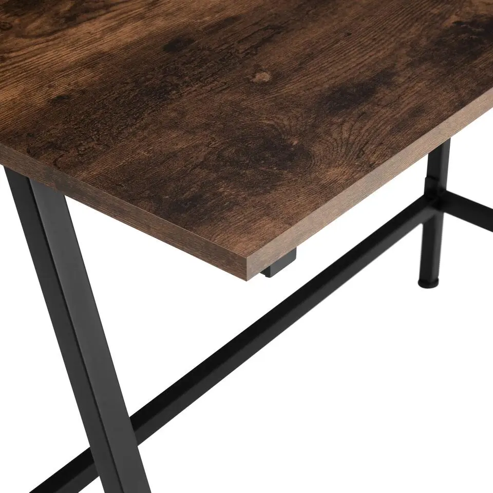 tectake Bureau Newton 100x50x77cm, Industrieel Hout Donker, Rustiek