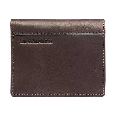 Maverick brown - Portefeuille for 6 credit cards / cash - protection RFID - cuir de vachette pleine fleur tanné végétal - brun