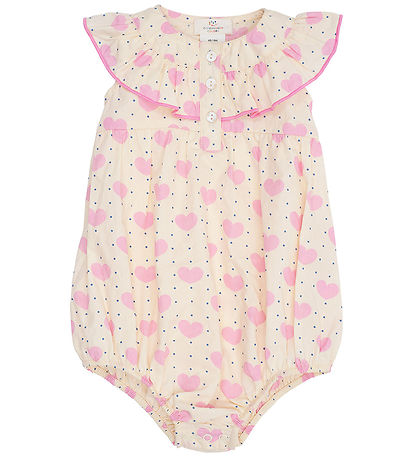 Copenhagen Colors Sommerstrampler - Heart und Dots - Frill - Hea