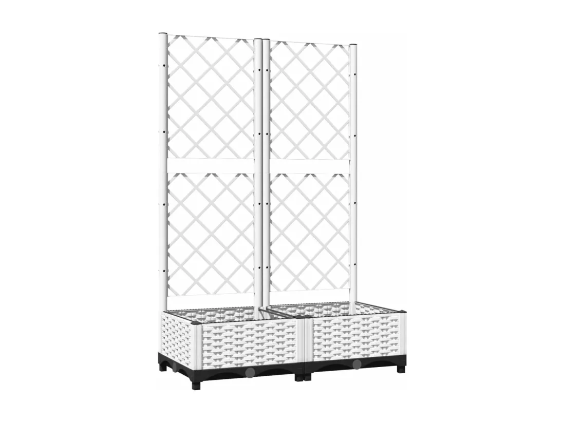 Jardinière bac lit surélevé blanche 80 x 40 x 121.5 cm 02_0038301