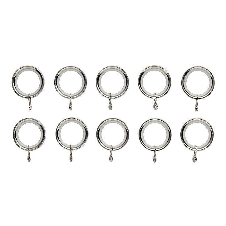 Anneau clip pour barre à rideau Olympe GoodHome métal chromé gris Ø19 cm