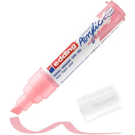 edding 5000 Acrylmarker breit - rosa - 1 Acrylstift wasserfest - breite Keilspitze 5-10 mm
