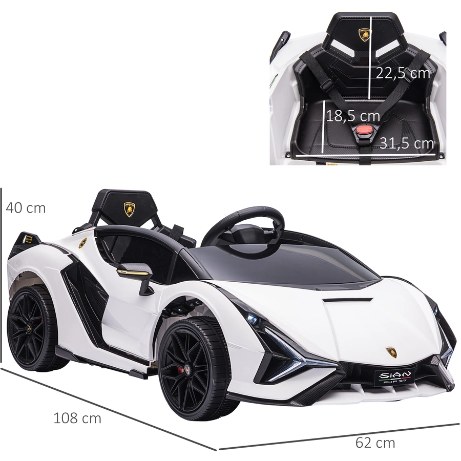 HOMCOM Kinder Elektroauto mit Fernbedienung weiß