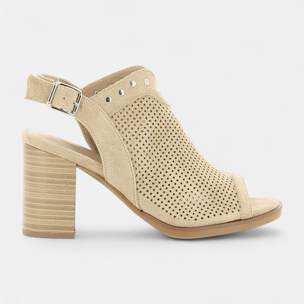 Nu-pieds à talon Femme beige