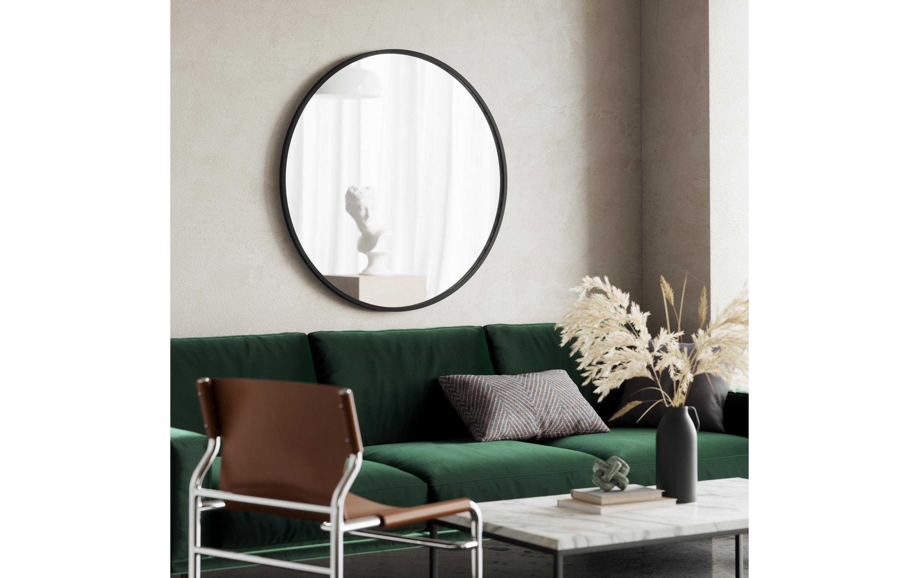 Spiegel Hub 94 cm, Schwarz<br>Wandspiegel