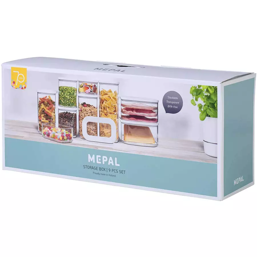Mepal Vorratsdosen Modula 9er Set weiß