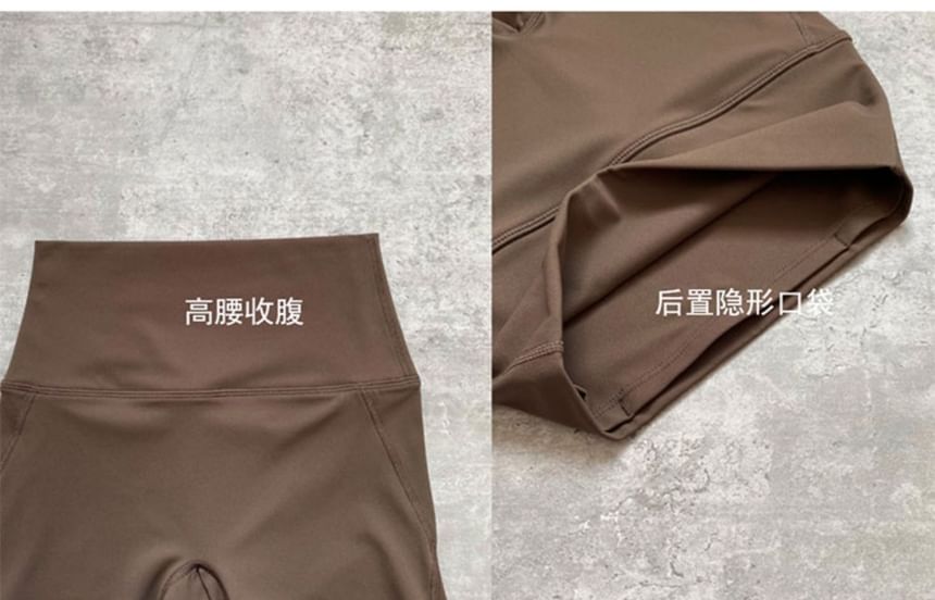 Claduodoe - Hoge taille effen yogashorts