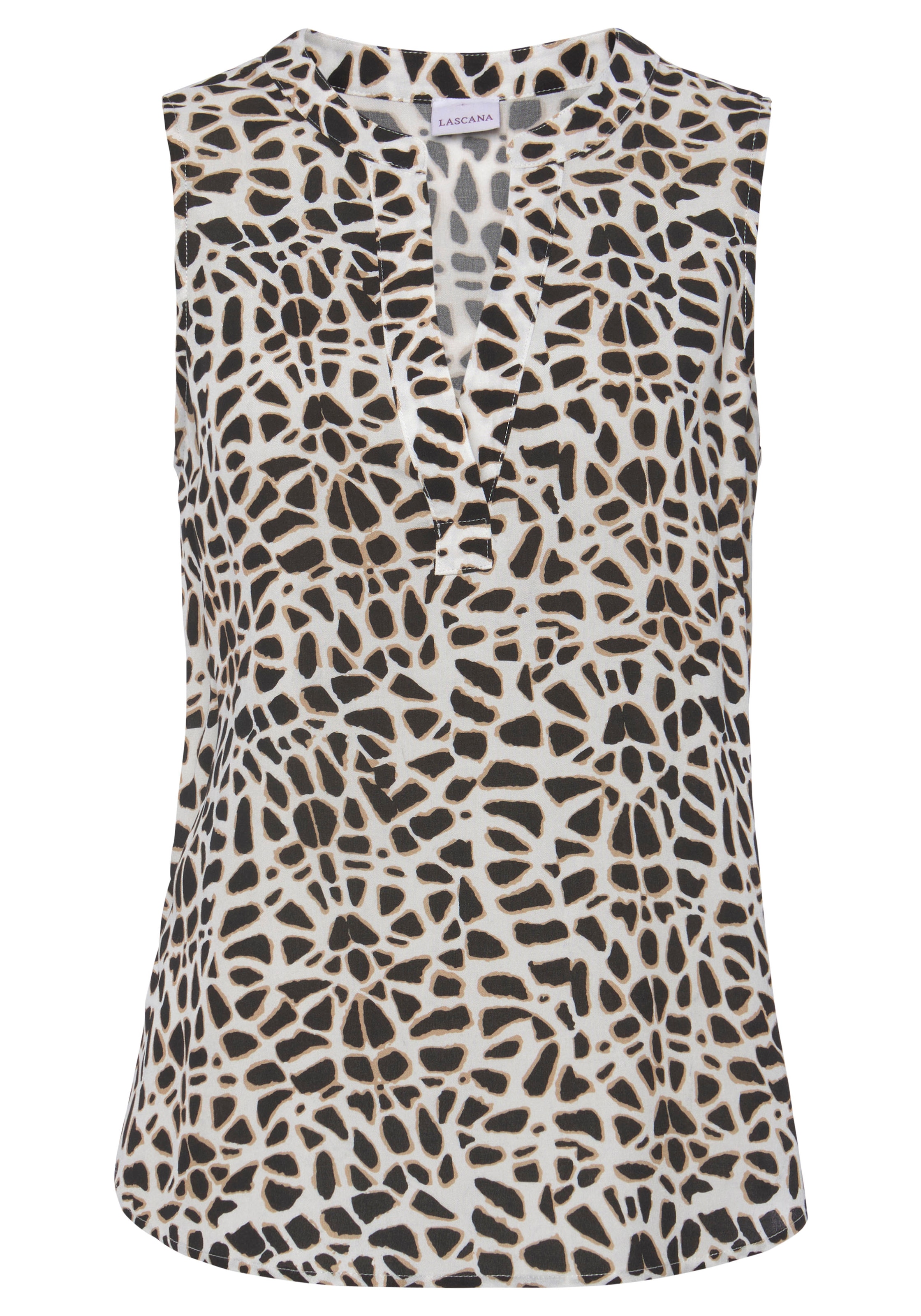 LASCANA Blusentop , mit Animalprint und V-Ausschnitt, Blusenshirt, casual