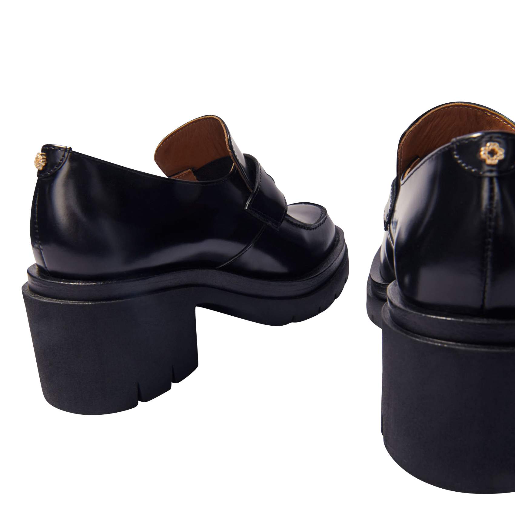 Mocassins compensées en cuir | Noir