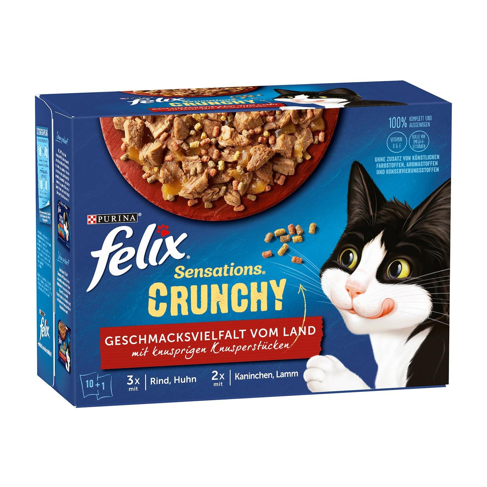 Felix Sensations Crunchy Fleisch 10er + Topping