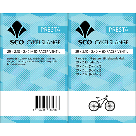 SCO 29x2.10-2.40 cykelslange m/Racer ventil