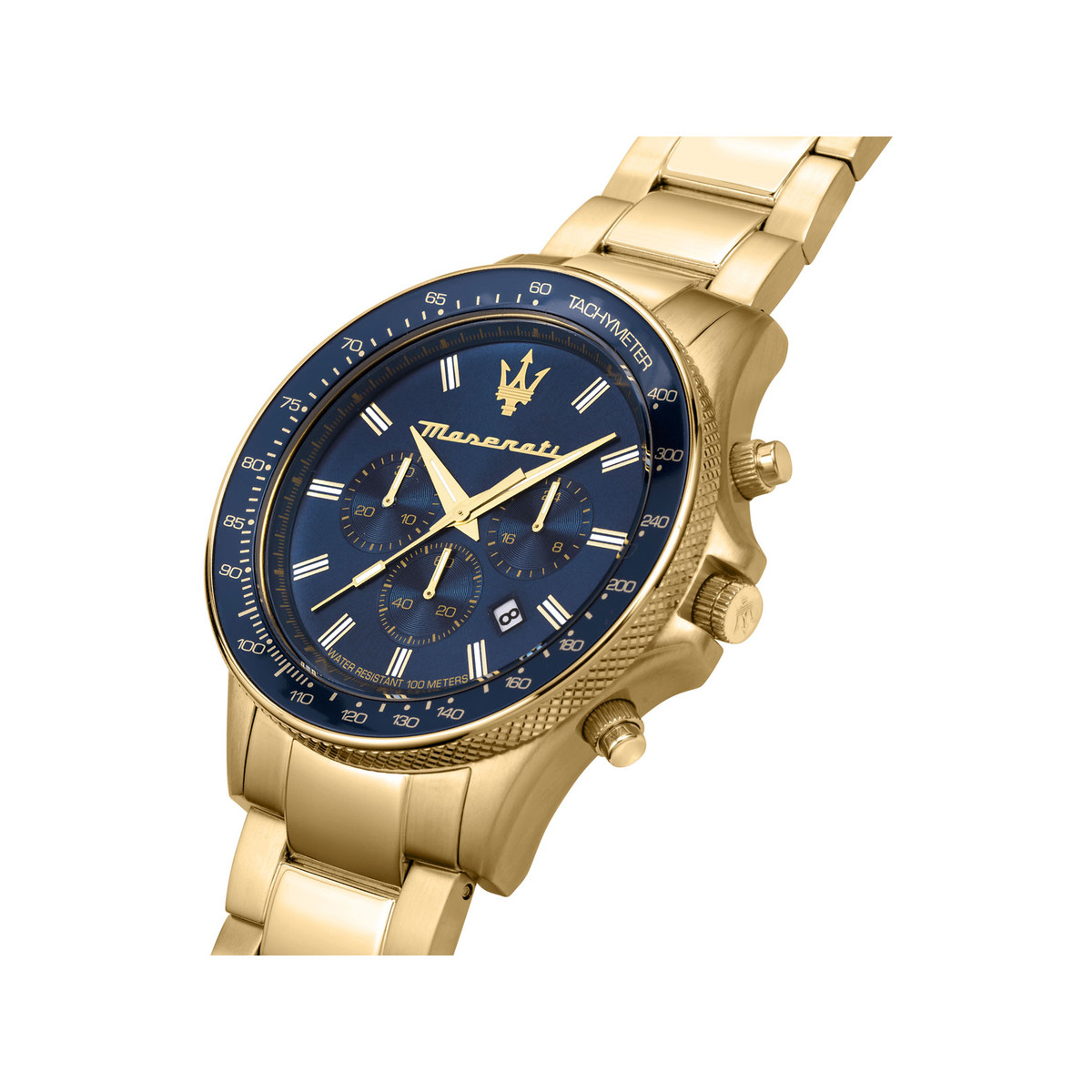 Montre MASERATI homme bracelet acier inoxydable doré jaune