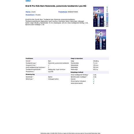 Oral-B Kids elektrisk tandbørste - Frozen